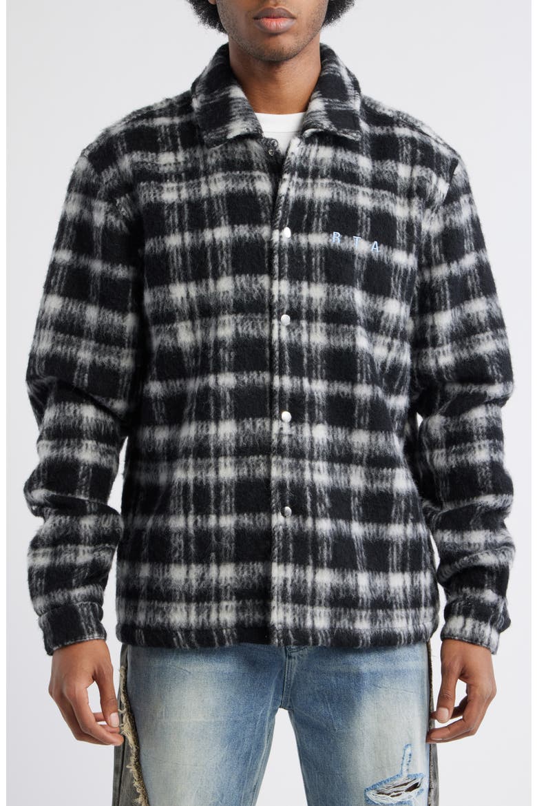 Parlan Pixel Cross Graphic Plaid Shacket, Alternate, color, BLACK PIXEL CROSS