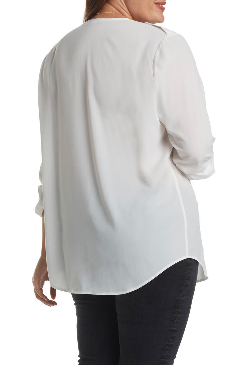 Murphy Split Neck Top, Alternate, color, GARDENIA