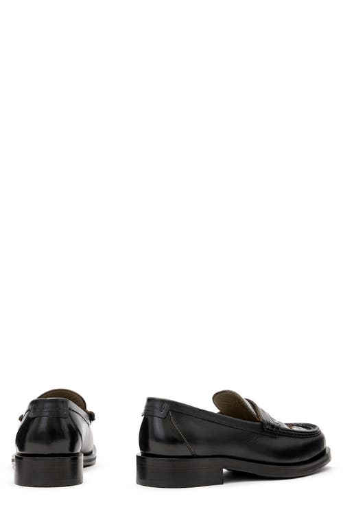 Allsaints Bloom Woven Penny Loafer In Black