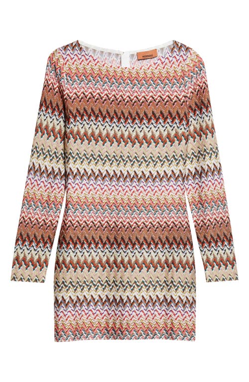 Missoni Metallic Zigzag Long Sleeve Knit Minidress