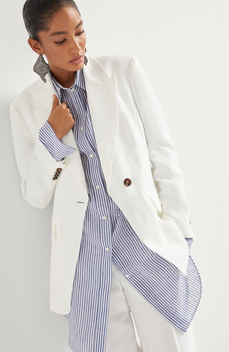 Brunello Cucinelli Twill blazer with monili, Alternate, color, 