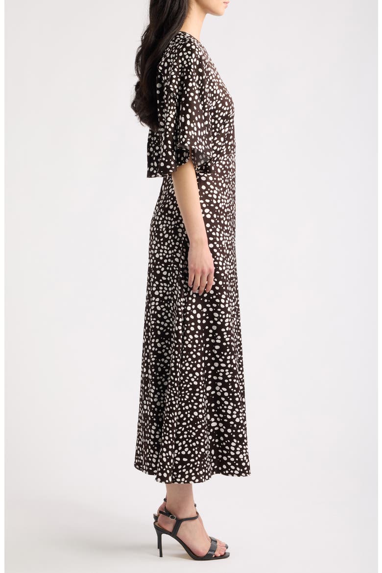 Donazati Dot Print Midi Dress, Alternate, color, MOLE DOT