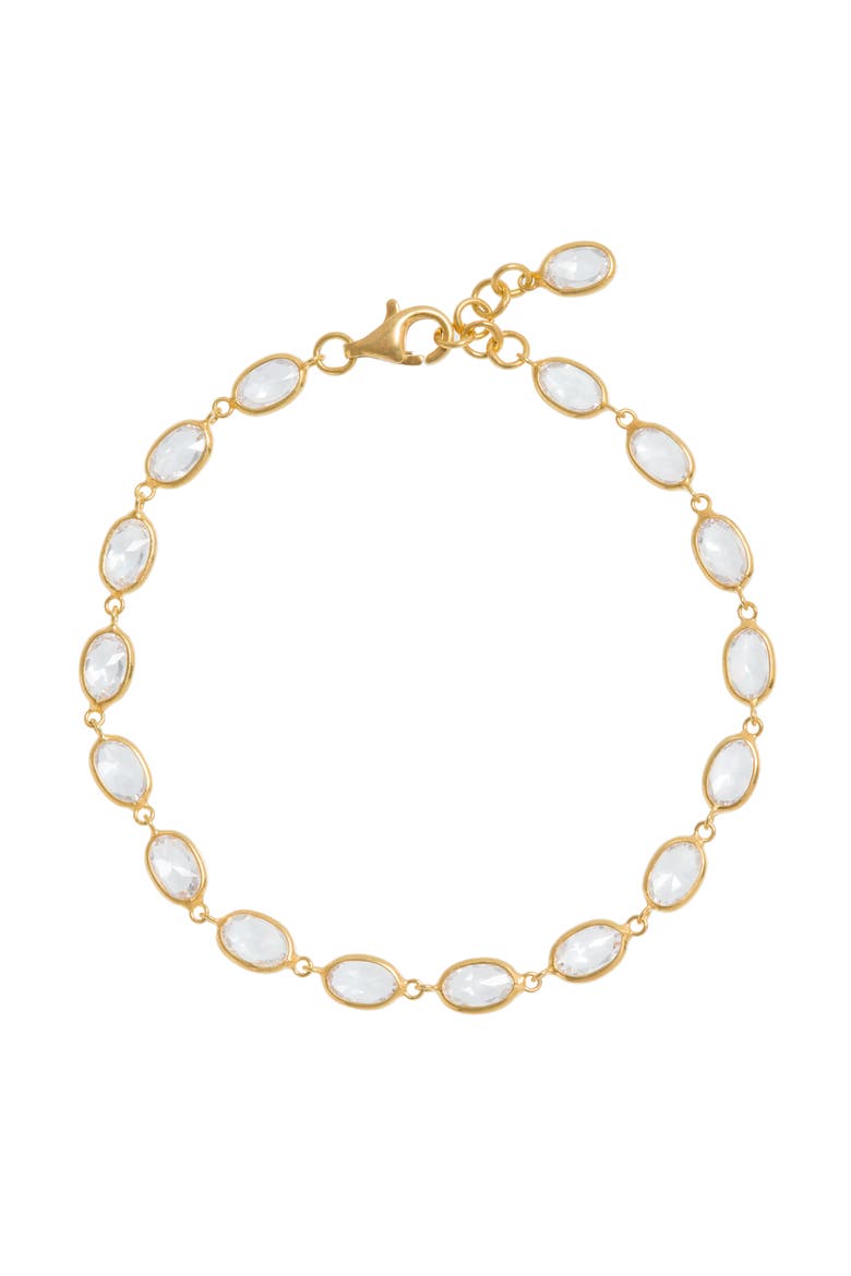 Oval Crystal Framed Bracelet, Main, color, Gold