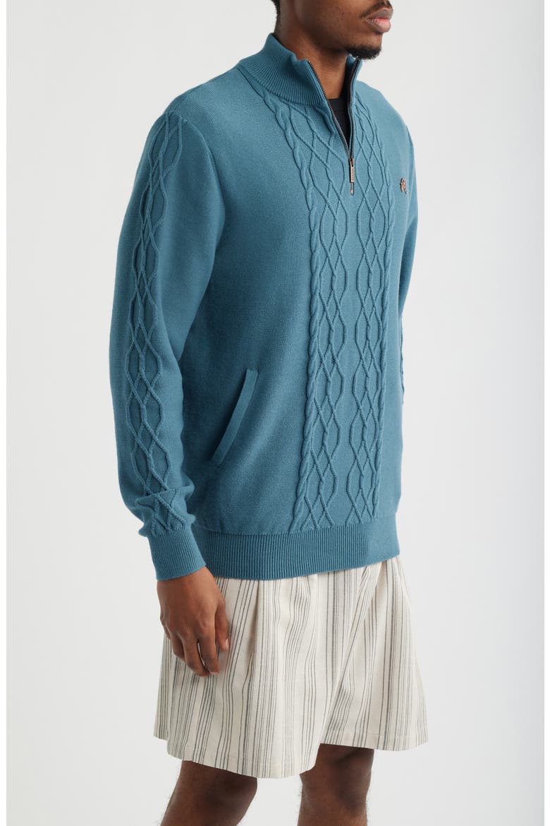 Santoro Quarter Zip Pullover, Alternate, color, AEGEAN BLUE