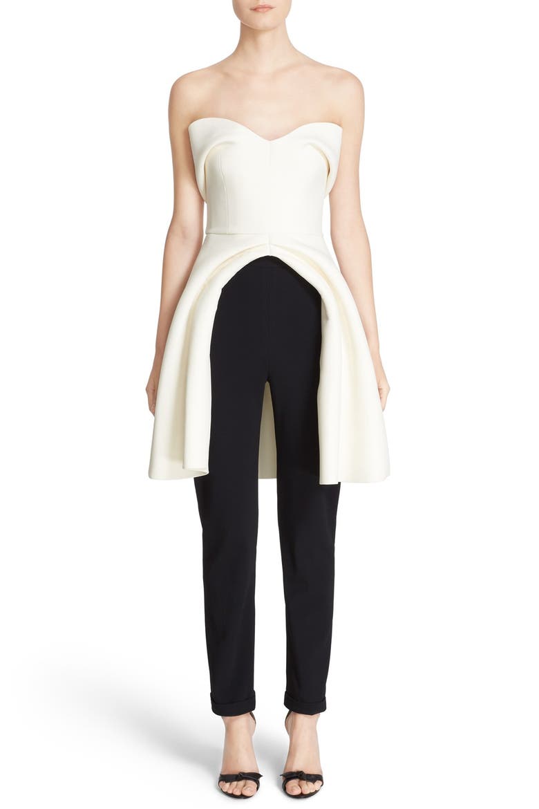 Strapless Sweetheart Open Peplum Top, Main, color, IVORY