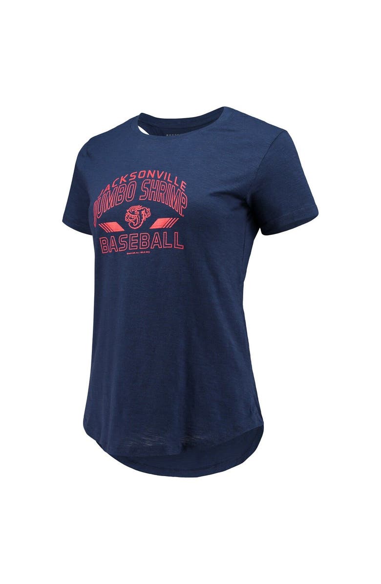 BOXERCRAFT Women's Navy Jacksonville Jumbo Shrimp Cut It Out T-Shirt, Alternate, color, 