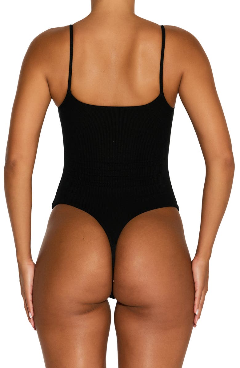 Naked Wardrobe Ribbed Compression Bodysuit, Alternate, color,