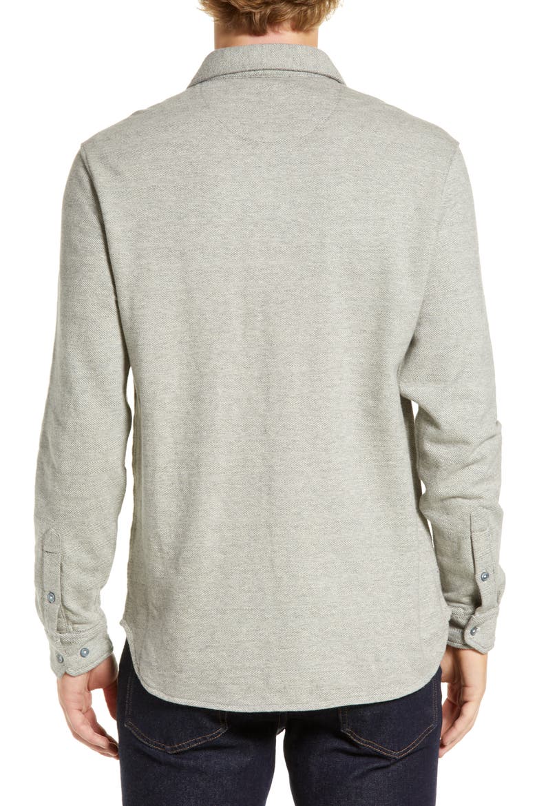 Textured Knit Long Sleeve Button-Up Shirt, Alternate, color, GRAPHITE