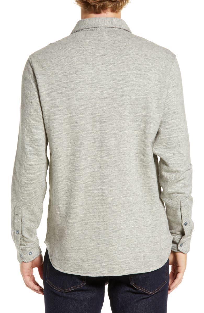 The Normal Brand Textured Knit Long Sleeve Button-Up Shirt, Alternate, color, Graphite