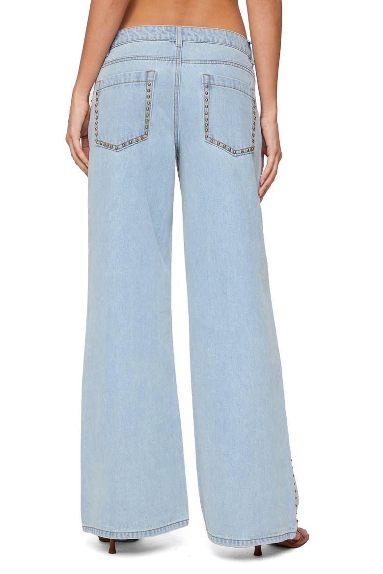 Stassie Stud Low Rise Wide Leg Jeans, Alternate, color, LIGHT-BLUE