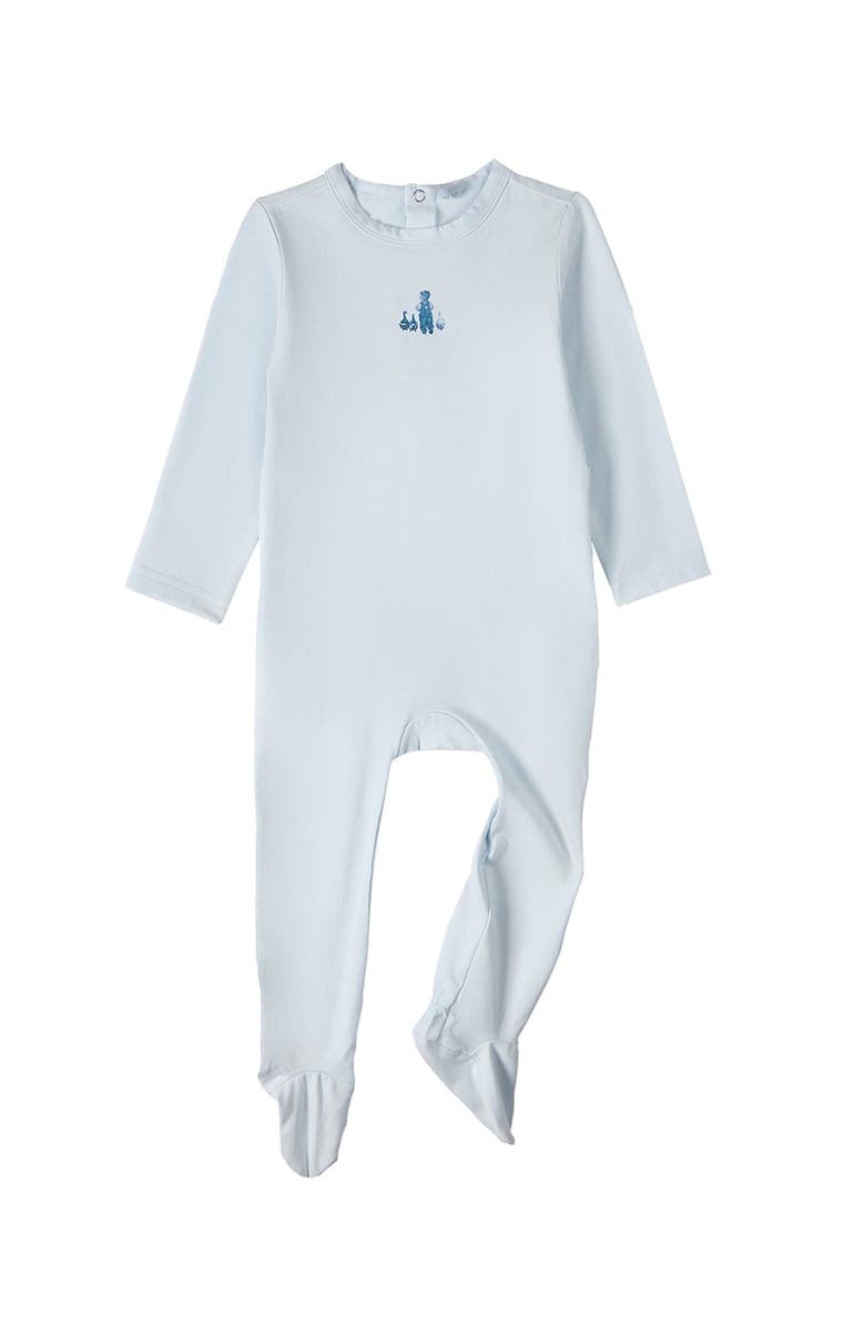 MiniMoi 2 Piece Cotton Rich Footie Set, Alternate, color, Pearl Blue