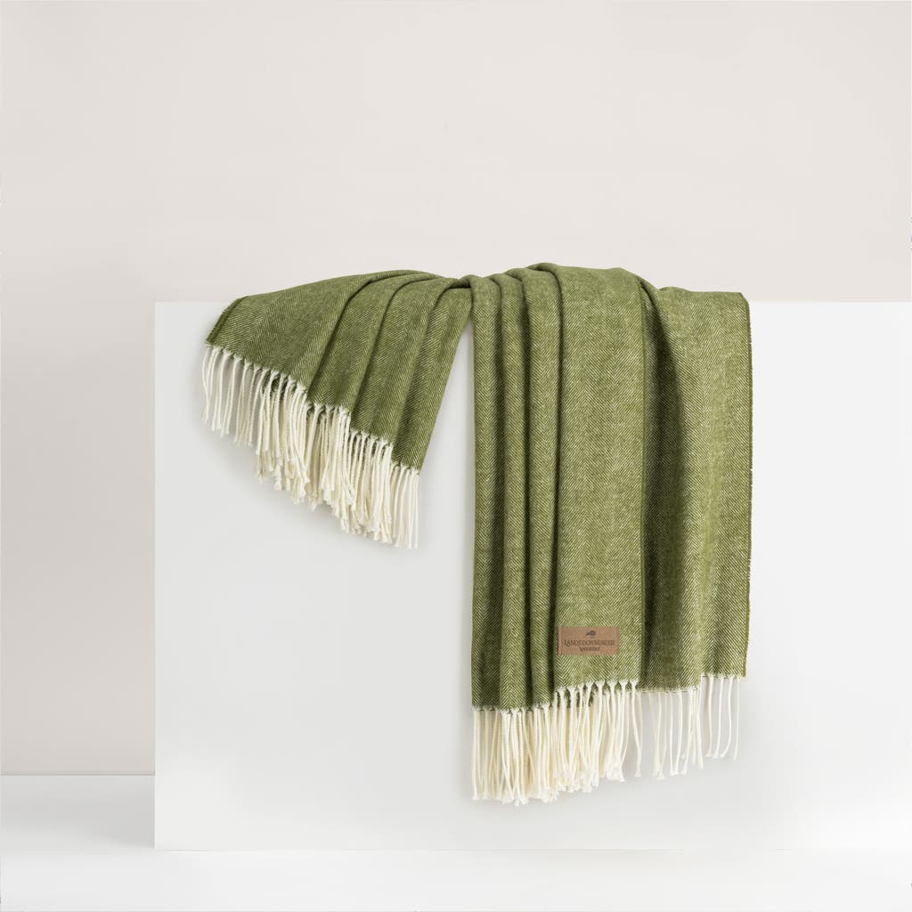 Lands Downunder Italian Herringbone Throw In Green
