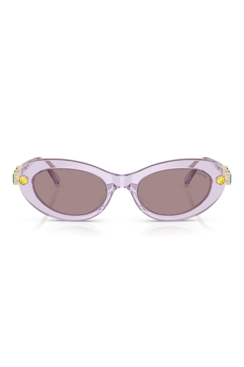53mm Oval Sunglasses, Main, color, TRANSPARENT LILAC / VIOLET