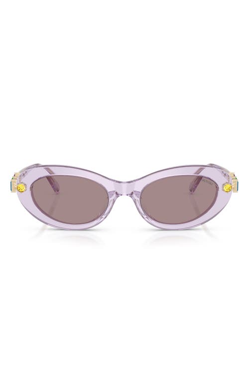 Swarovski 53mm Oval Sunglasses In Purple