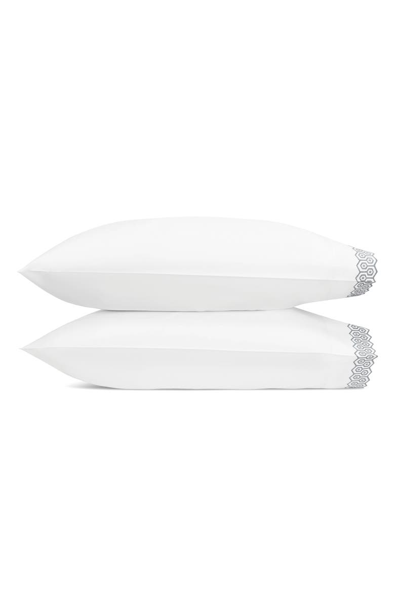 Matouk Felix Set of 2 Pillowcases, Main, color, Silver