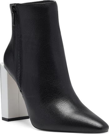 JESSICA SIMPSON Womens Red Padded Timea Pointed Toe Block Heel Zip-Up Leather Boots Shoes M