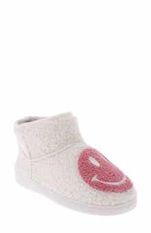 Chill Smiley Faux Shearling Bootie Slipper