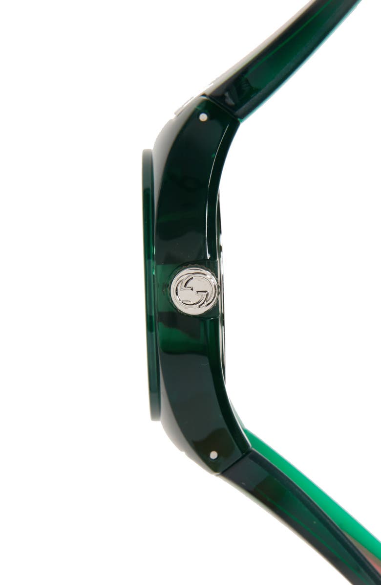 Gucci Sync Transparent Rubber Strap Watch, 46mm, Alternate, color, 