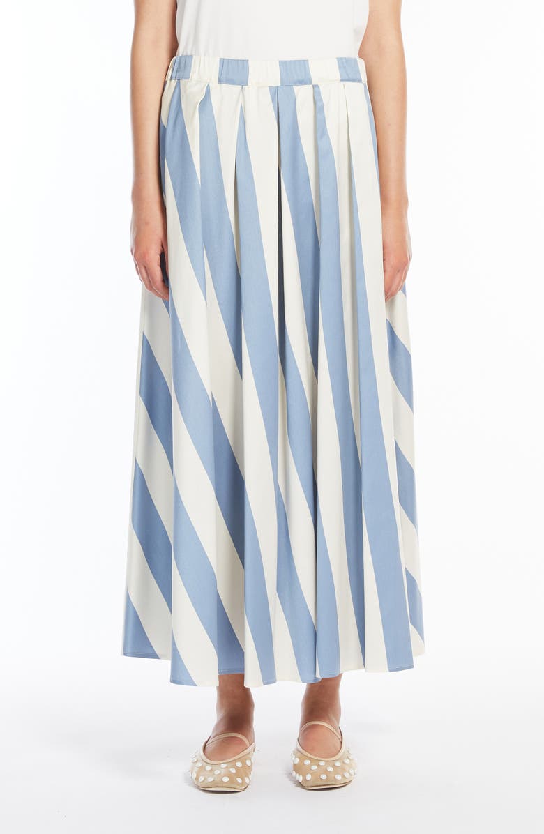 Weekend Max Mara Vidim Stripe Cotton & Silk Skirt, Main, color, Avio