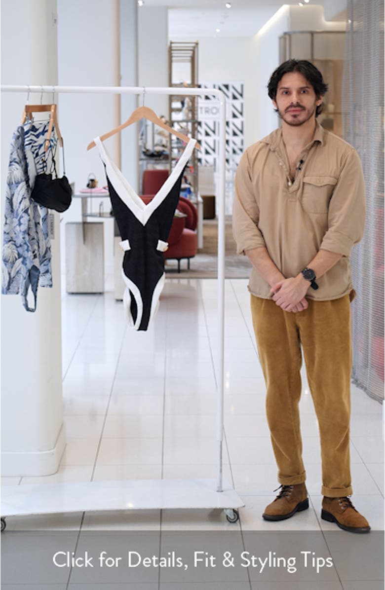 Lisa Colorblock Plunge One-Piece Swimsuit, sales video thumbnail