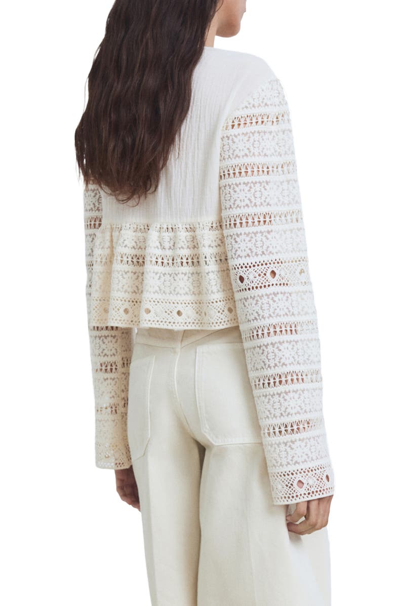 MANGO Arena Openwork Top, Alternate, color, Off White