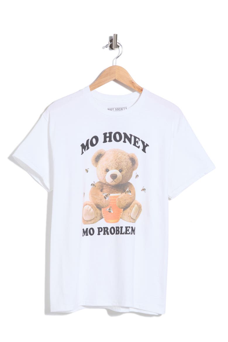 Mo Honey Problems Bear Graphic Tee, Alternate, color, WHITE