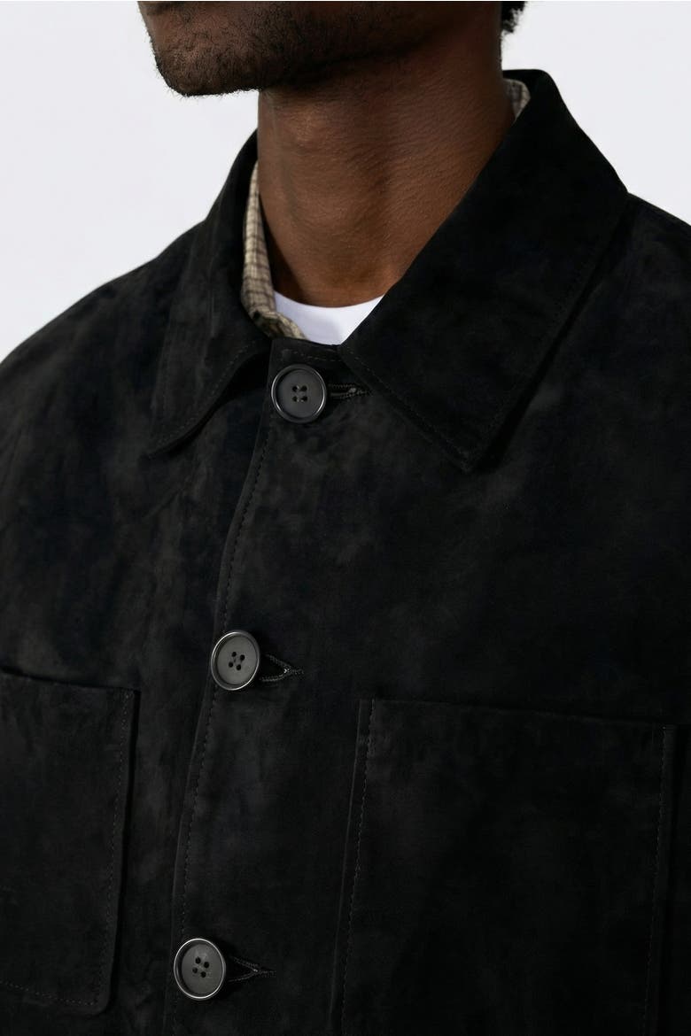 Beckett Suede Chore Jacket, Alternate, color, Black