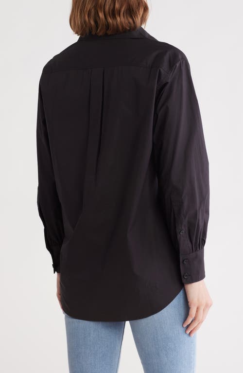 Frame The Borrowed Pocket Organic Cotton Button-up Shirt In Black