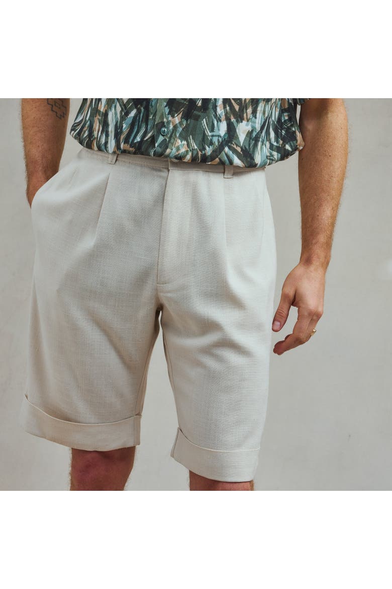 Beige Cuffed Shorts, Alternate, color, Noir