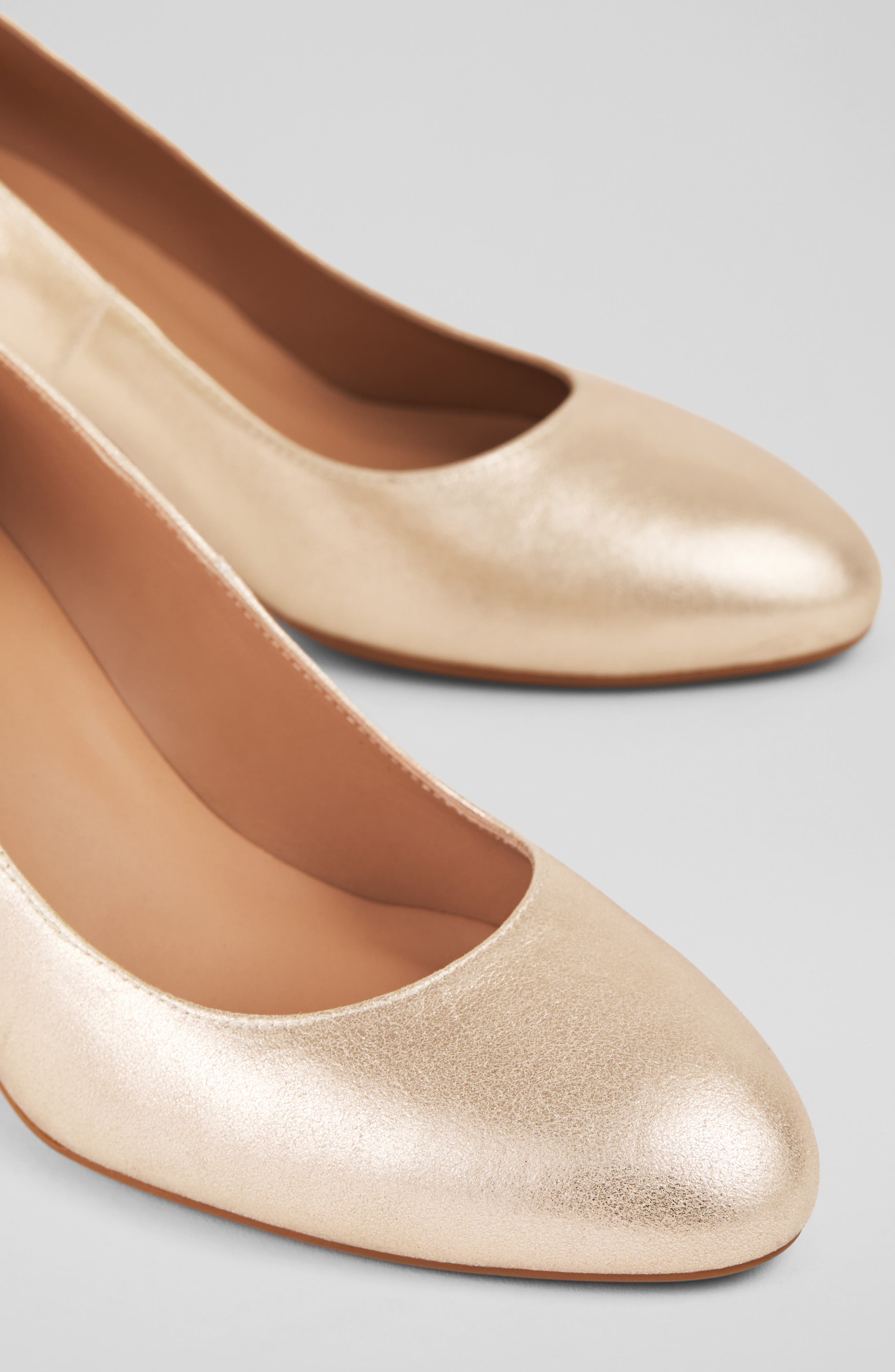 LK Bennett Winola Block Heel Pump, Alternate, color, Gold