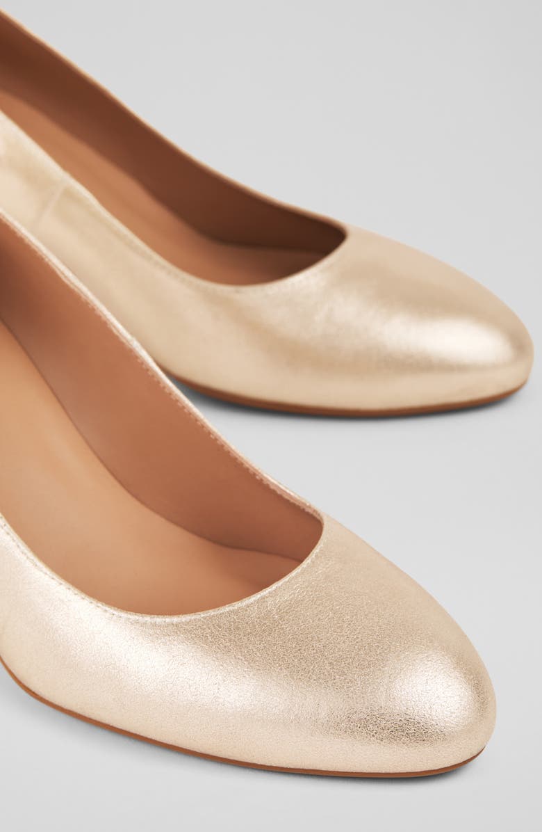 LK Bennett Winola Block Heel Pump, Alternate, color, Gold