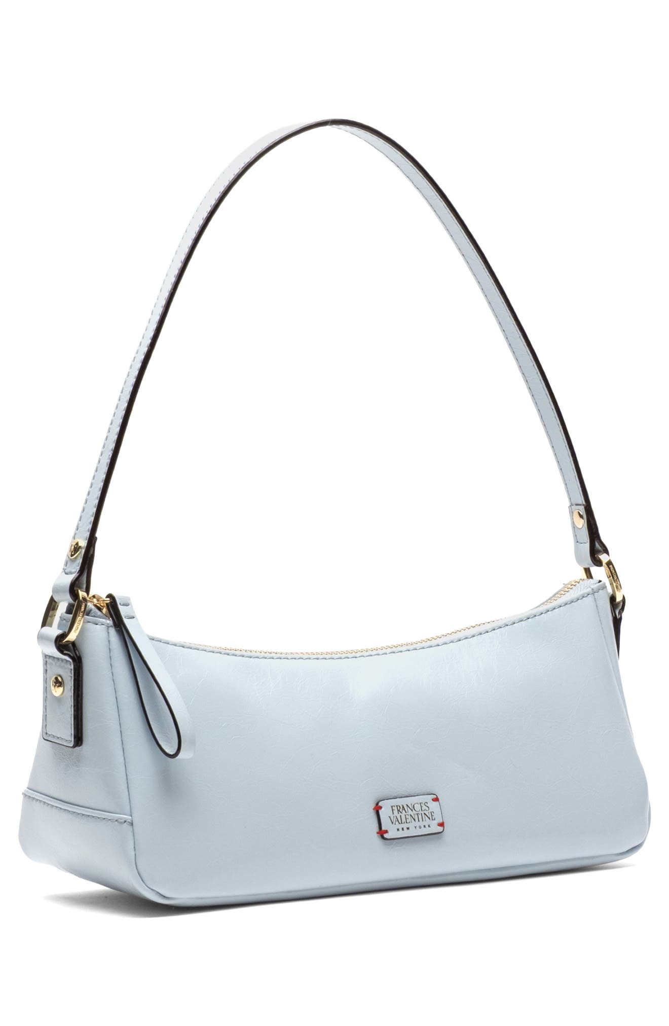 Mia Crinkled Leather Shoulder Bag, Alternate, color, LIGHT BLUE