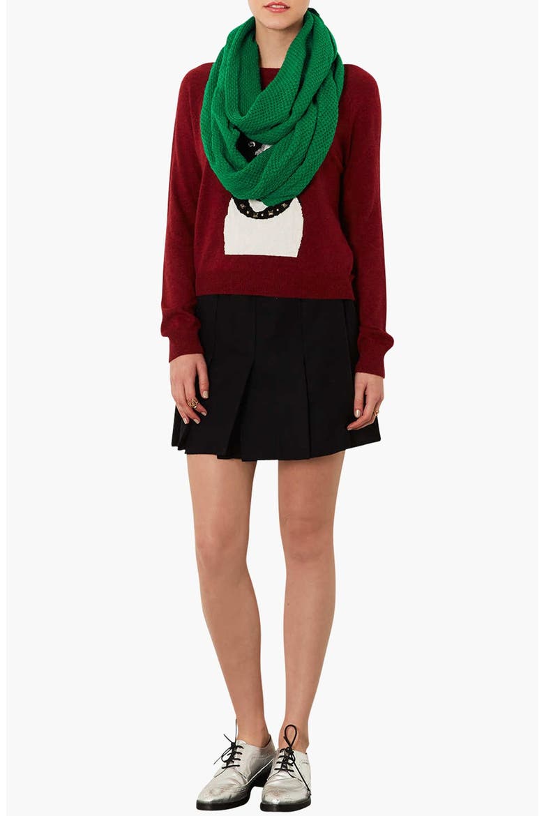 Basket Stitch Infinity Scarf, Alternate, color, JADE