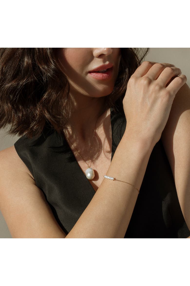 14K Gold Freshwater Pearl Addie Bracelet, Alternate, color, Yellow Gold Chain