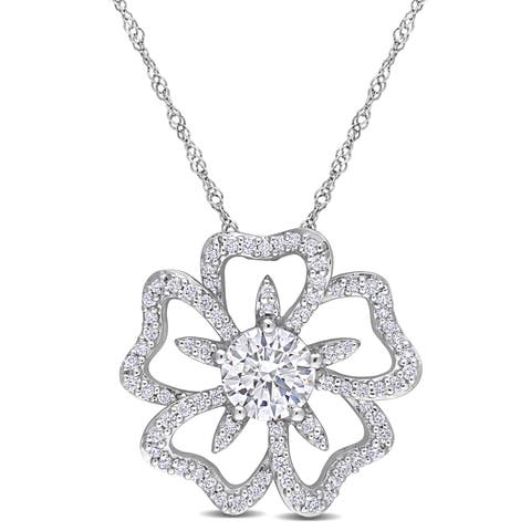 Moissanite Flower Pendant