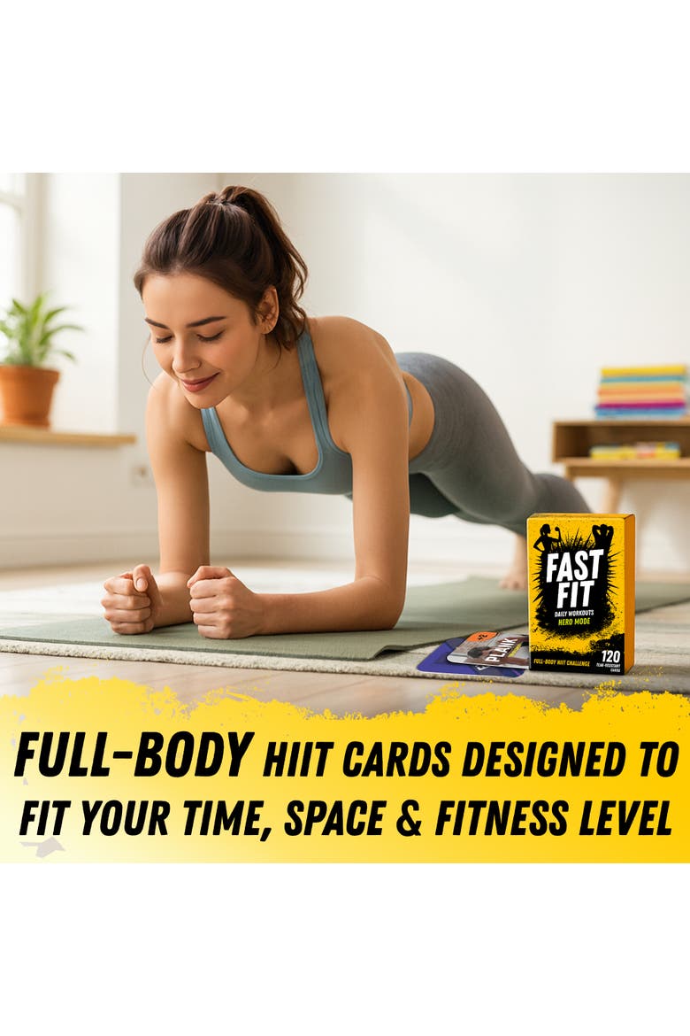 Fast Fit Workout Cards Set - Full Body Fitness Training Deck, Alternate, color, Hero