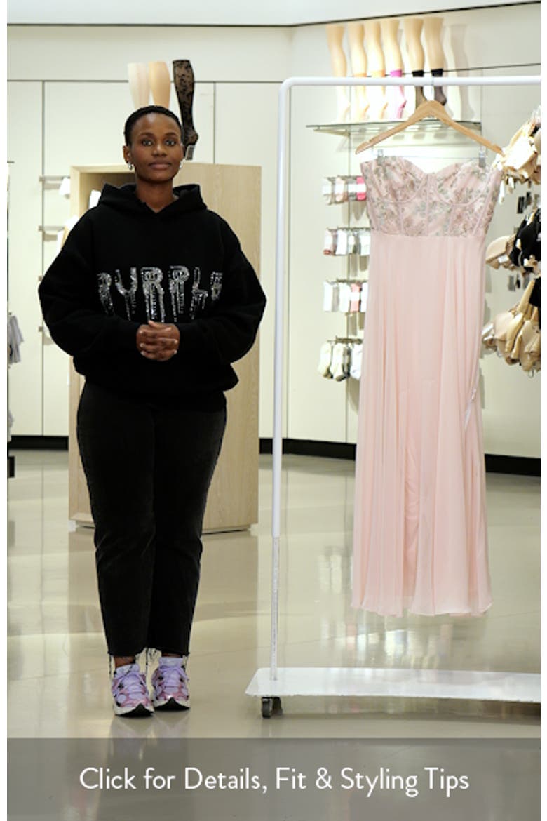 Floral Embroidered Strapless Corset Gown video