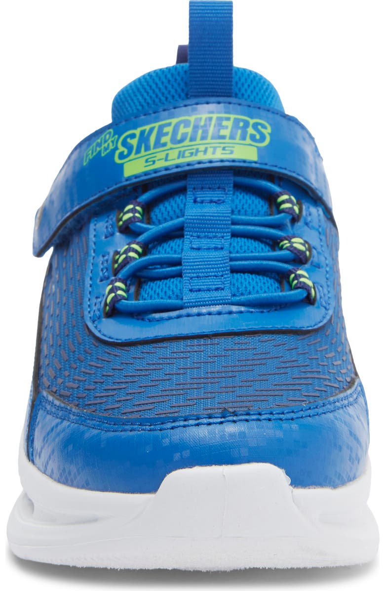 SKECHERS Kids' S-Lights Where's My Skechers? Sneaker, Alternate, color, Blue Lime