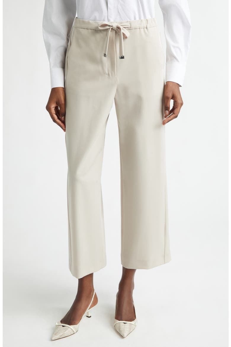 Argenta Drawstring Virgin Wool Ankle Pants, Main, color, NATURAL