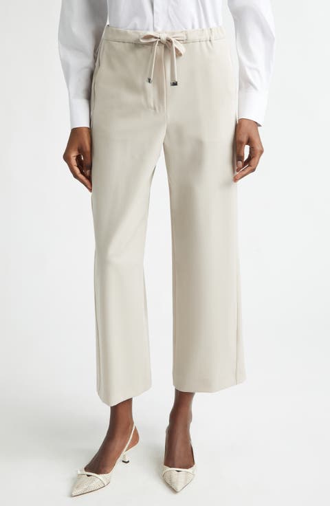 Argenta Drawstring Virgin Wool Ankle Pants