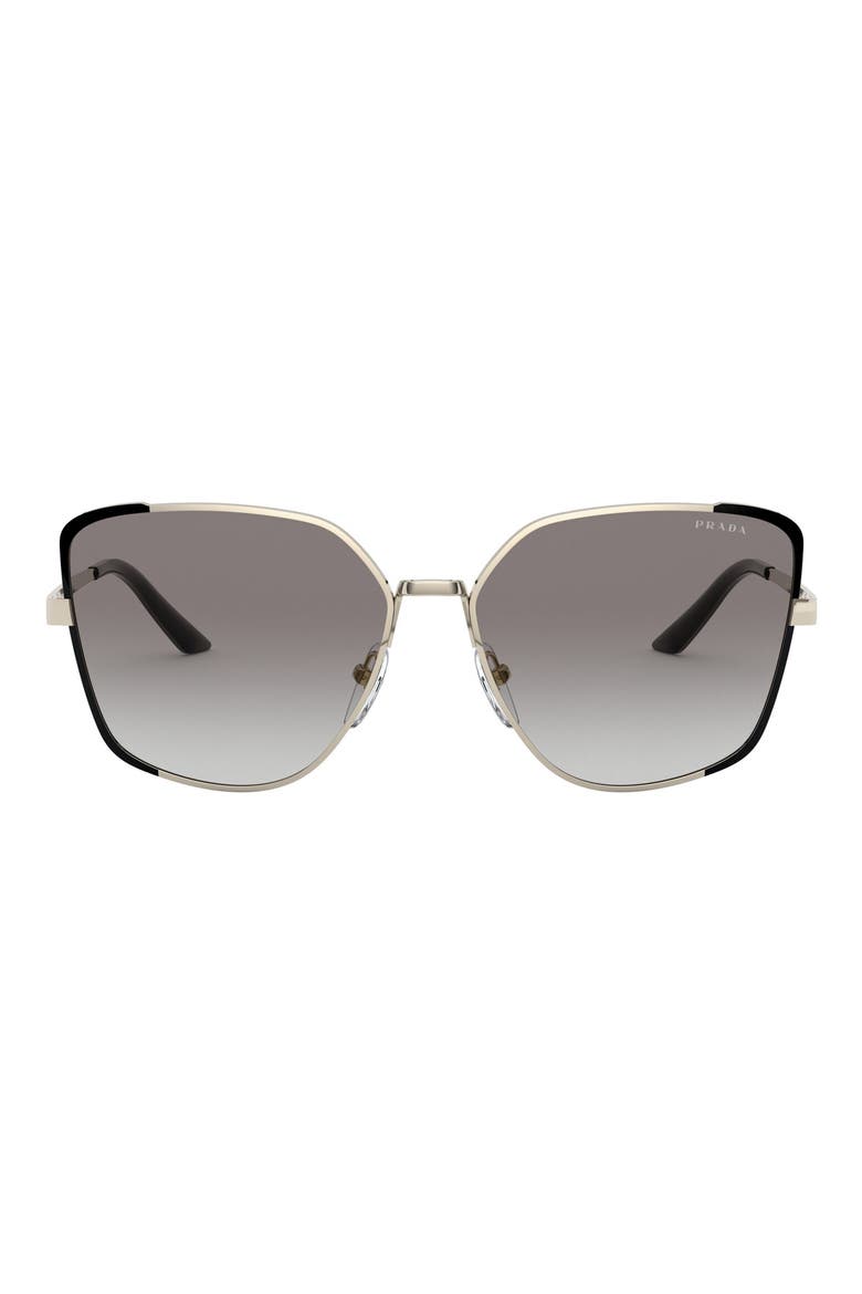 59mm Gradient Rectangular Sunglasses, Main, color, GOLD BLACK