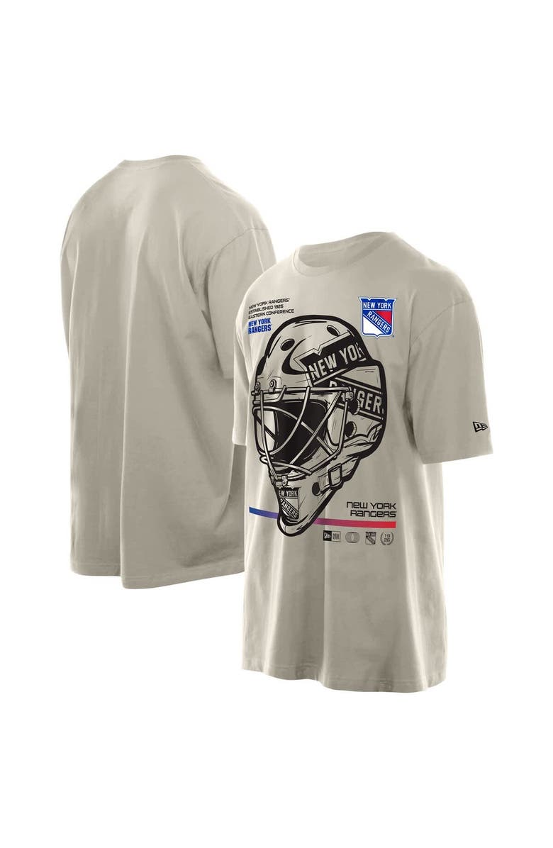 New Era Men's New Era Tan New York Rangers Goalie Mask T-Shirt, Main, color, Tan