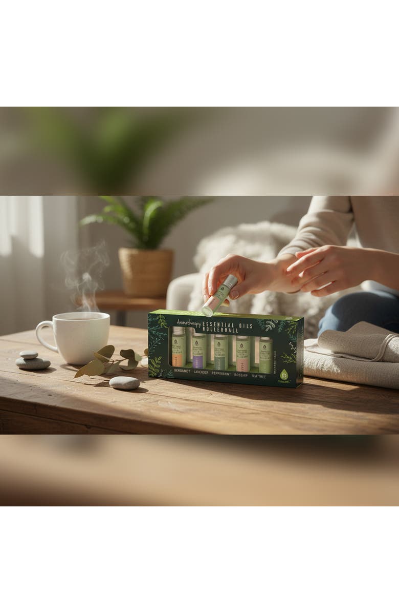 PURSONIC Aromatherapy Essential Oils Rollerballs, Alternate, color, Multicolor