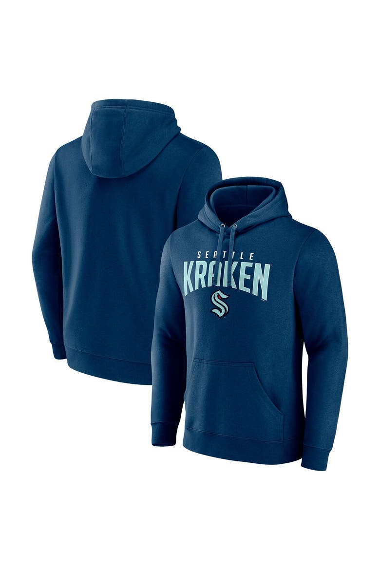 Men's Fanatics Branded Navy Seattle Kraken Special Edition 2.0 Wordmark Pullover Hoodie, Main, color, Navy