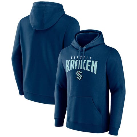 Men's Fanatics Branded Navy Seattle Kraken Special Edition 2.0 Wordmark Pullover Hoodie