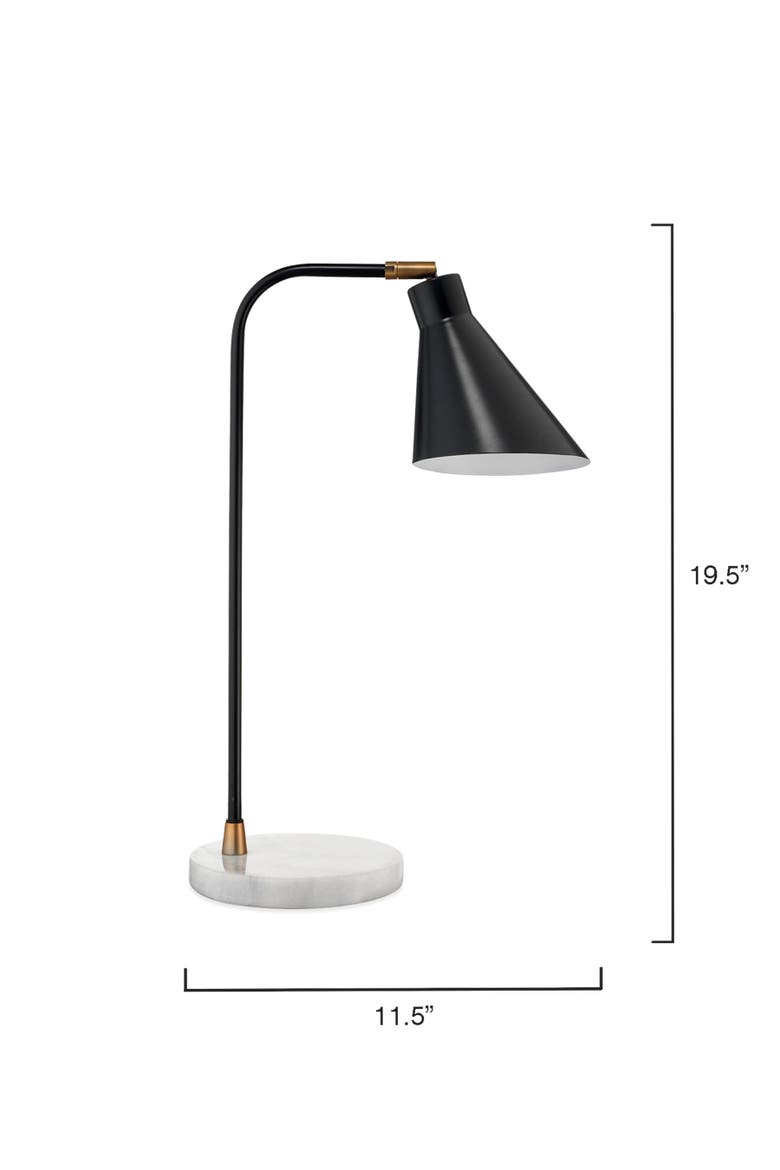 Chronicle Marble Task Lamp with Iron Shade, Alternate, color, Black