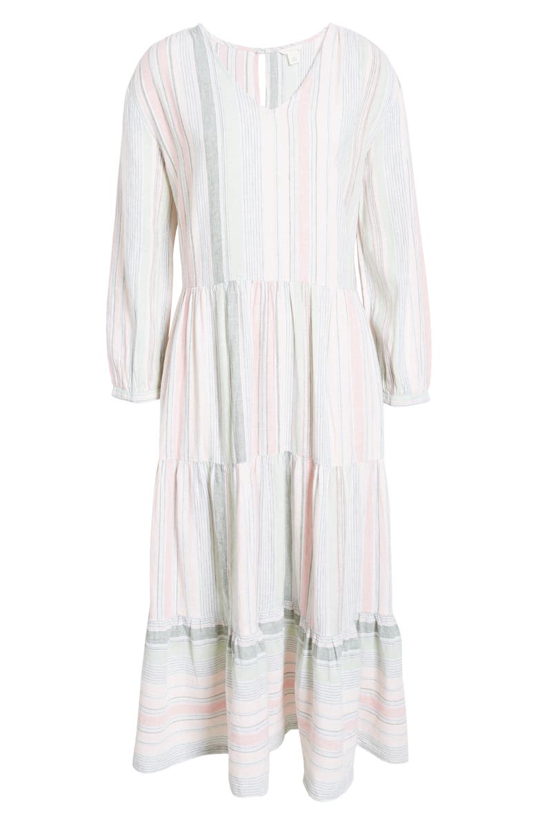 Caslon<sup>®</sup> Long Sleeve Tiered Midi Dress, Alternate, color, 