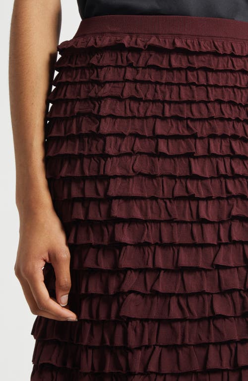 Ulla Johnson Mimi Tiered Ruffled Jersey Midi Skirt In Brown