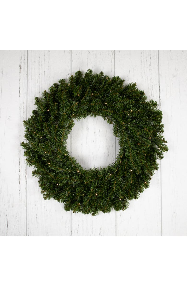 Northlight Pre-Lit Battery Operated Canadian Pine Christmas Wreath - 24" - Clear LED Lights, Alternate, color, 