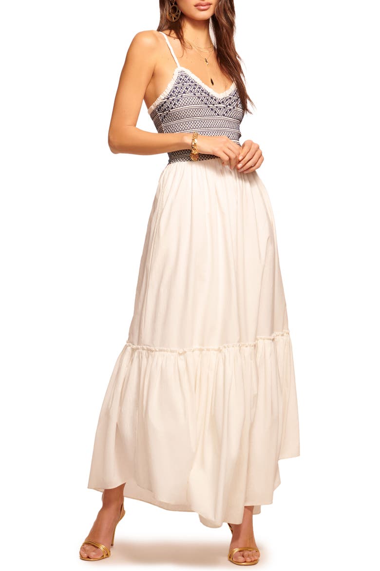 Lucia Ruffle Hem Maxi Sundress, Main, color, WHITE